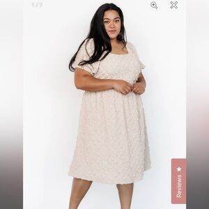 Elegant Cream Textured Dress